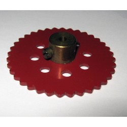 Roue de chaîne Meccano 36 dents rouge