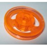 Poulie Meccano plastique 25 mm orange transparent ajourée sans moyeu 3 pans