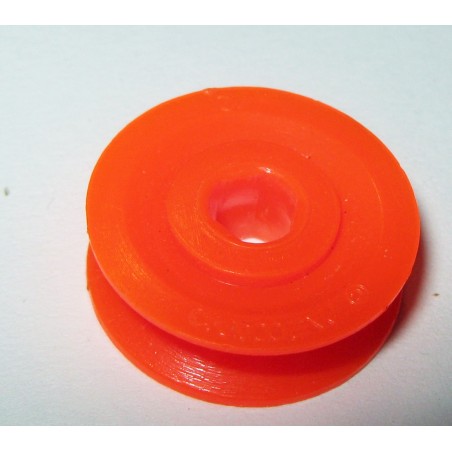 Poulie Meccano plastique de 12 mm sans moyeu orange 3 pans