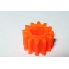 Pignon 12 dents Meccano 5 mm en plastique orange fluo 3 pans