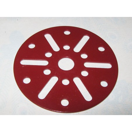 Plaque circulaire Meccano 63 mm rouge 12 trous