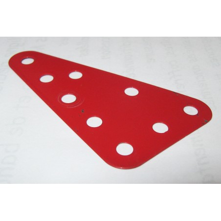 Plaque flexible triangulaire Meccano 5x3 trous rouge