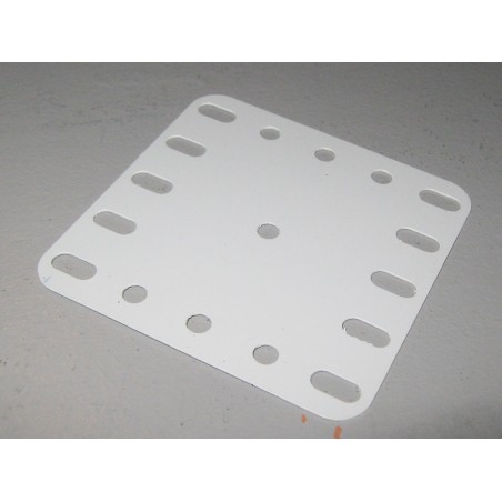 Plaque plastique Meccano 5x5 trous blanche