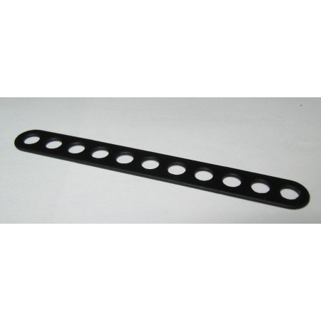 Bande Meccano étroite double perforation, 11 trous, noire