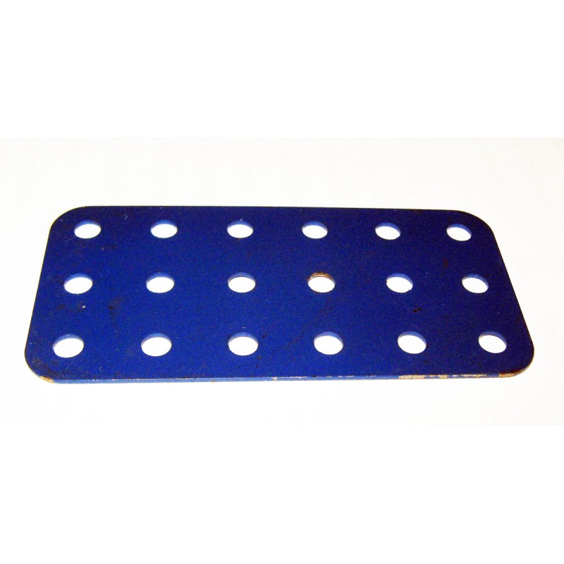 Plaque Meccano sans rebord 6x3 trous bleu