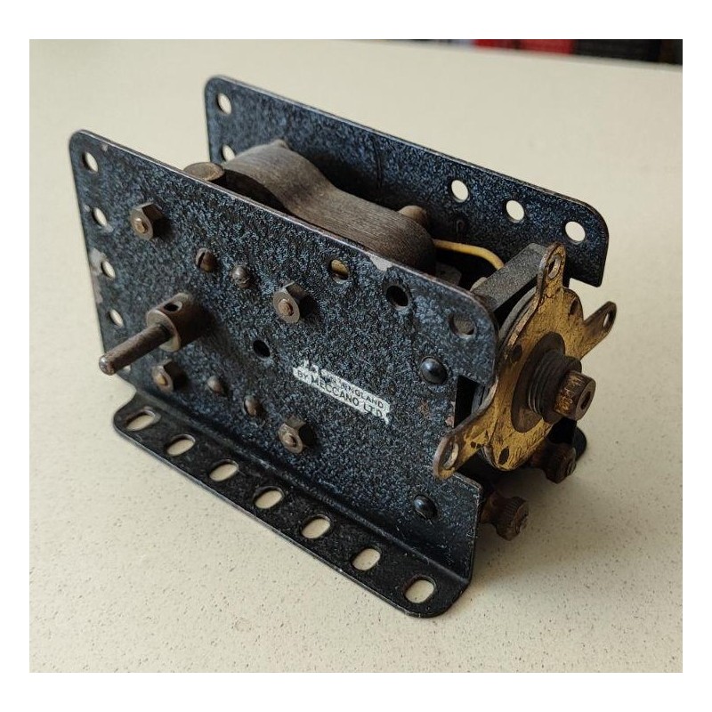 Moteur Meccano 20 Volts E20R 1949 noir givré