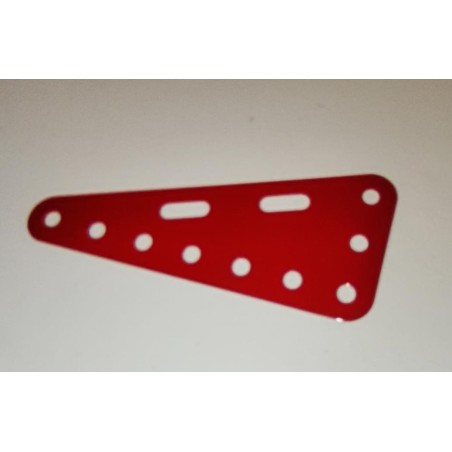 Plaque flexible triangulaire Meccano 7 x 3 trous rouge