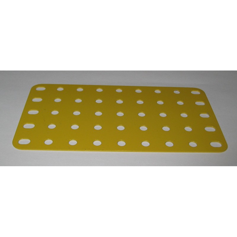 Plaque Meccano sans rebord 9x5 trous jaune