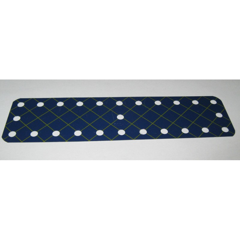 Plaque flexible Meccano 11x3 trous bleu croisillonné