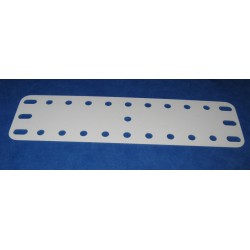 Plaque plastique Meccano 11x3 trous blanche