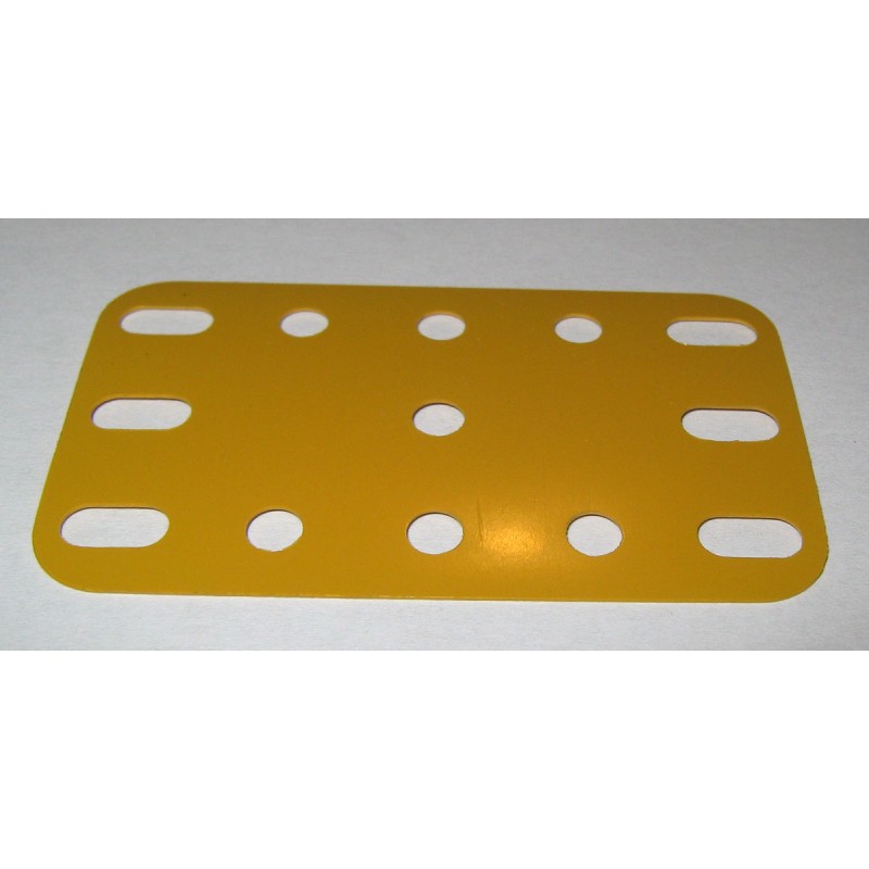 Plaque plastique Meccano 5x3 trous jaune