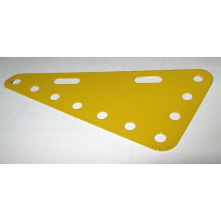 Plaque flexible triangulaire Meccano 7 x 4 trous jaune