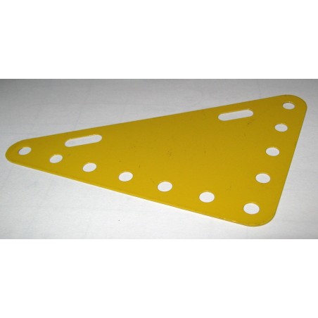 Plaque flexible triangulaire Meccano 7 x 5 trous jaune