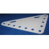 Plaque plastique triangulaire Meccano 7 x 5 trous blanche